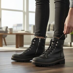 Giani Berdini Black LaceUp Ankle Boots. Size5.5 can be unisex. Fast📦🚚 new in box